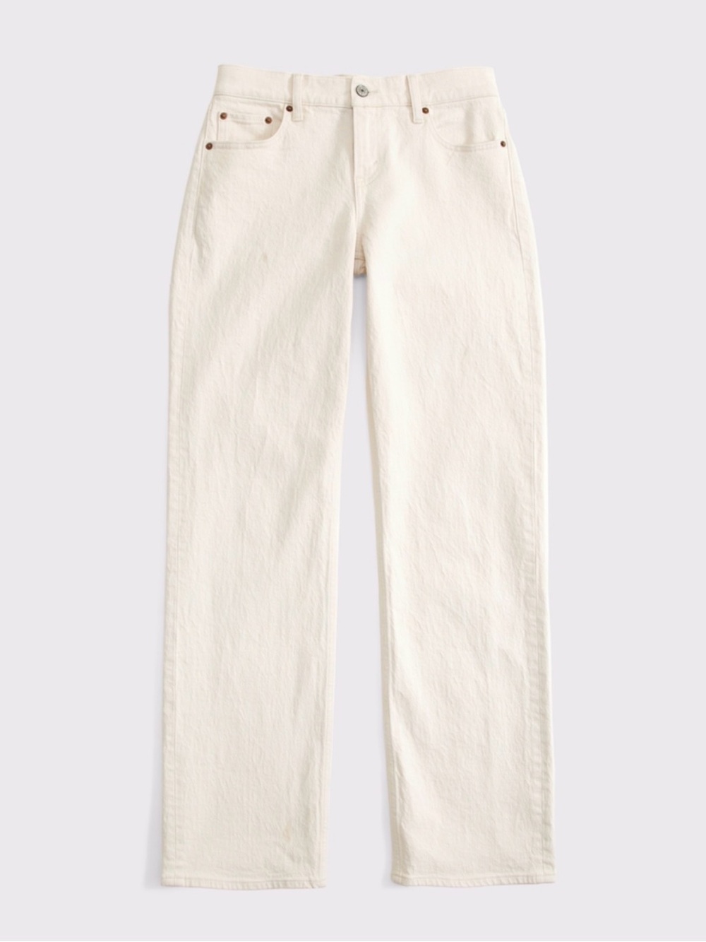 Abercrombie & Fitch Women’s Straight Leg Jeans in Light Tan